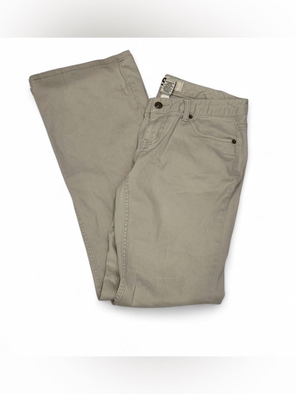 Y2K Low Rise‎ Bootcut Jeans Pants Tan Stretch SO Juniors 7 Long Inseam